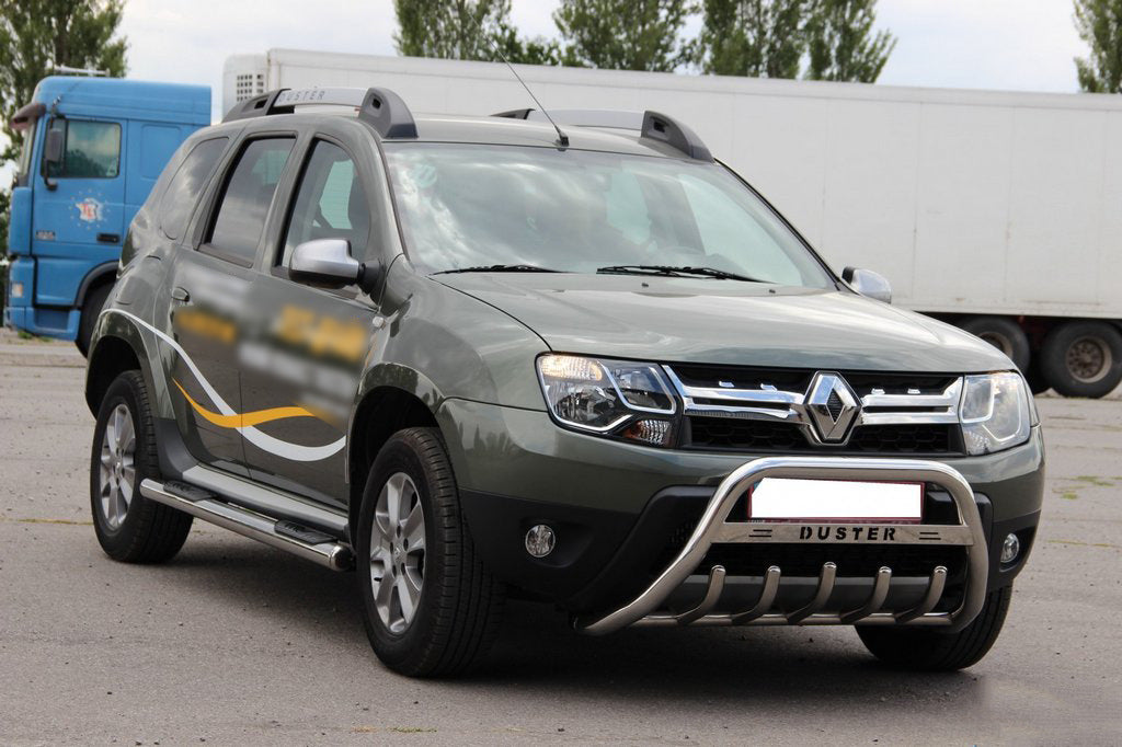 Bull Bar with Inscription WT004 (Stainless Steel) for Dacia Duster 2008-2018 - image 2