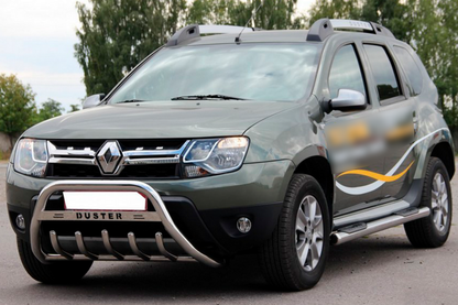 Side tubes with inserts (2 pcs, stainless steel) for Renault Duster 2008-2017 - image 1
