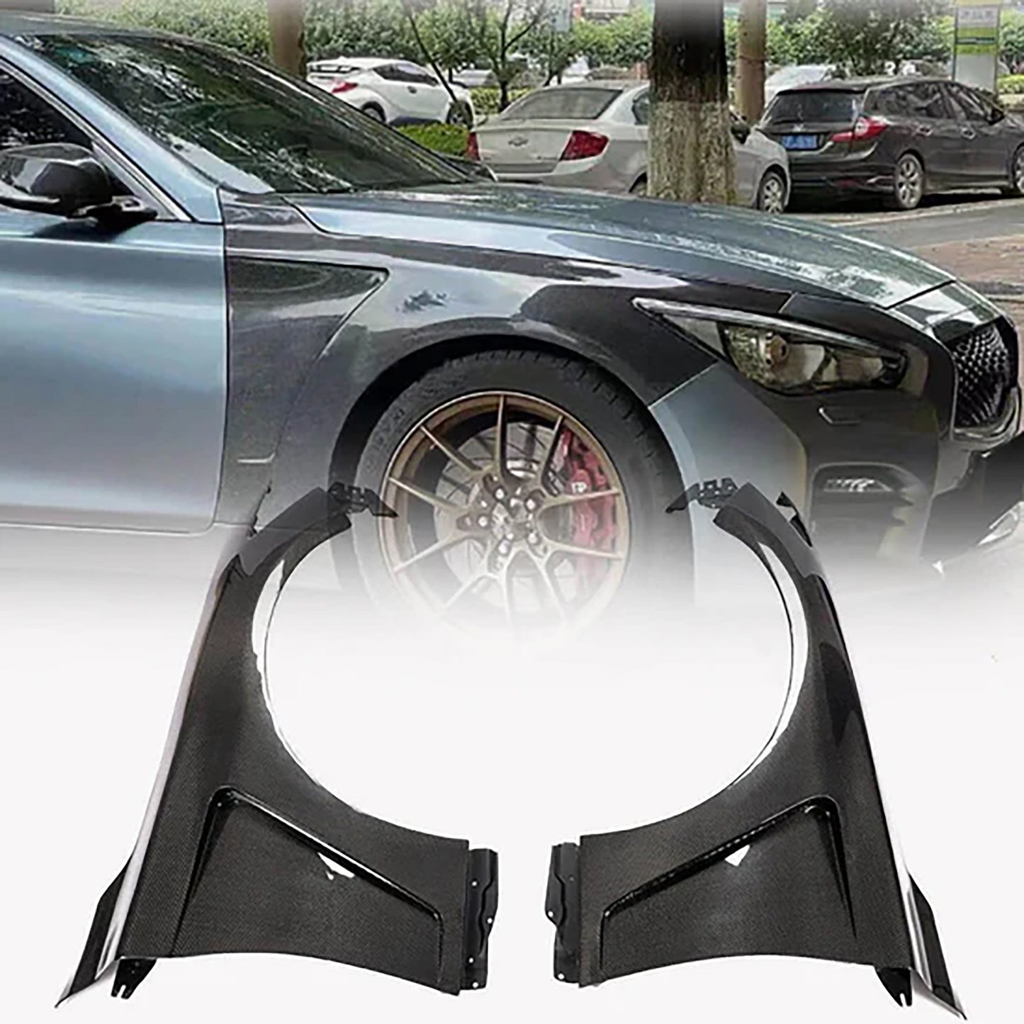 Fenders (for Q50 2014-2020, Carbon) for Infiniti Q50/Q60 2013-2024 - image 6