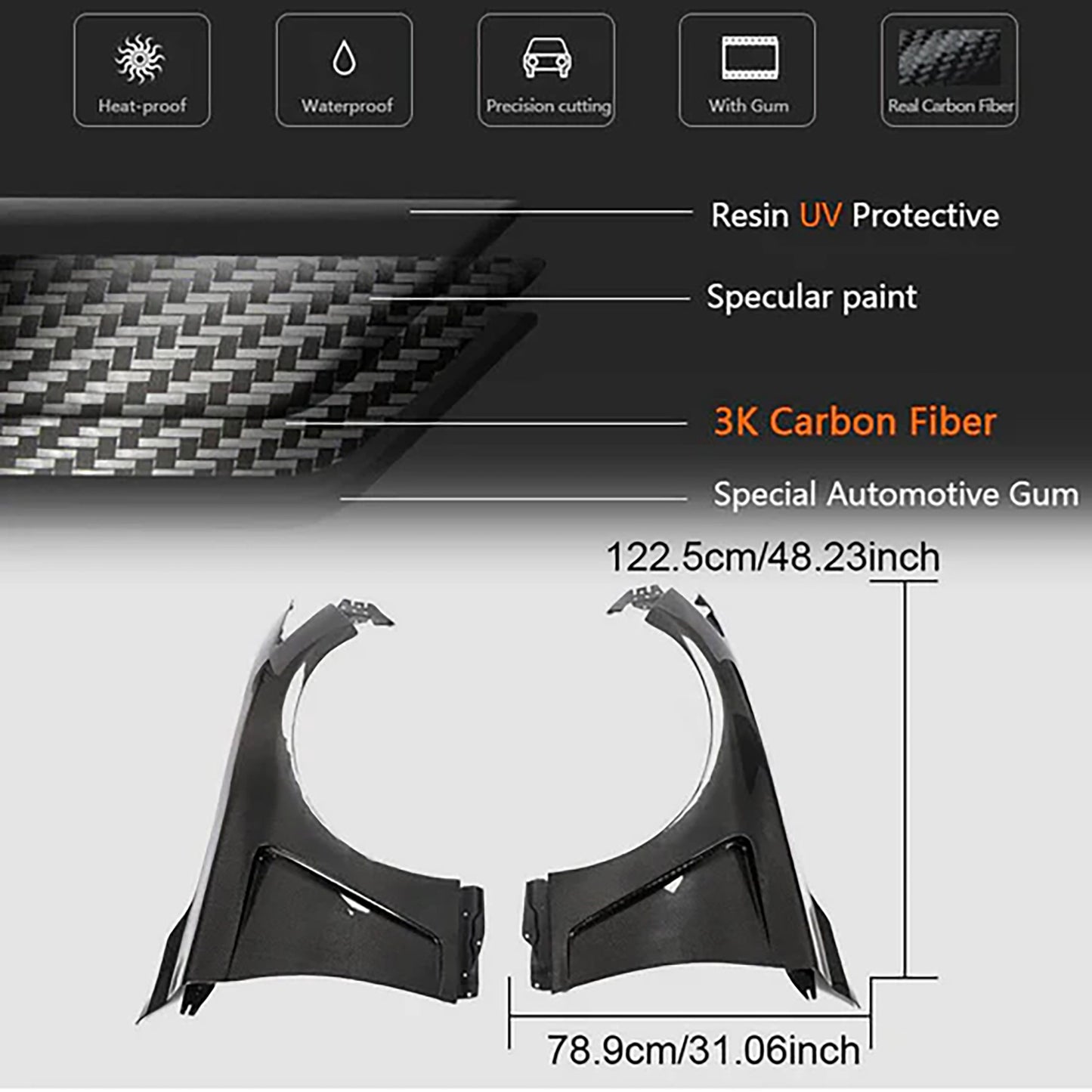 Fenders (for Q50 2014-2020, Carbon) for Infiniti Q50/Q60 2013-2024 - image 3