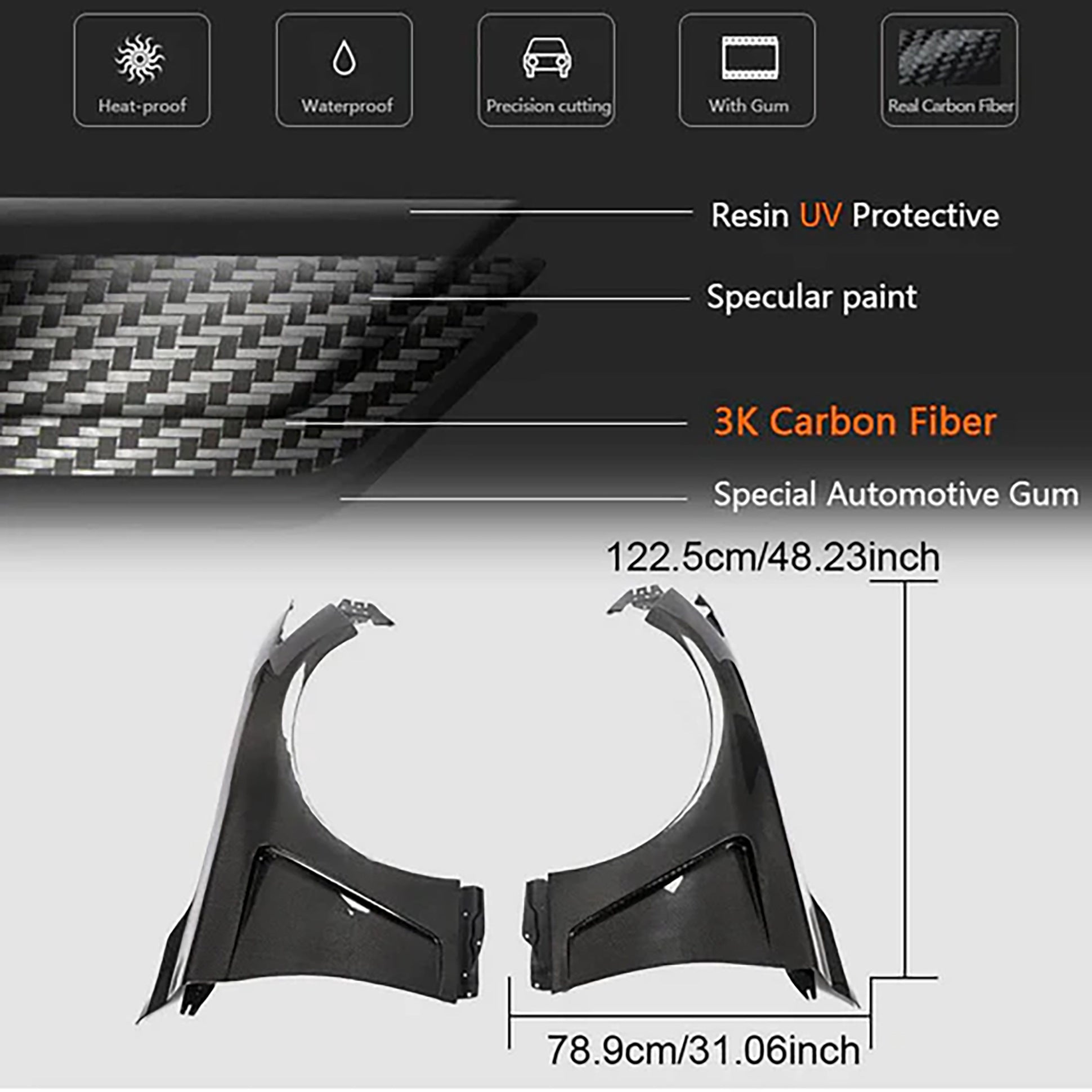 Fenders (for Q50 2014-2020, Carbon) for Infiniti Q50/Q60 2013-2024 - image 3