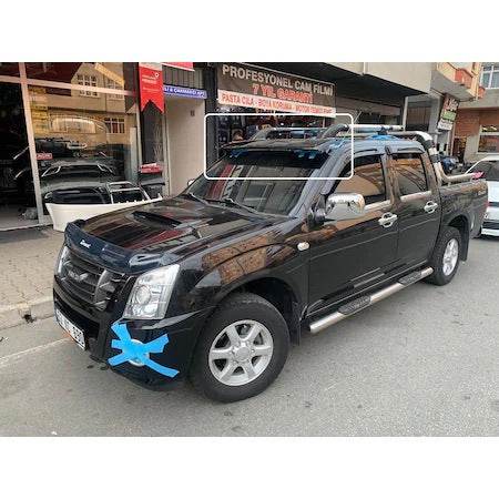 Windshield visor on V1 frame (black gloss, 5mm) for Isuzu D-Max 2011-2019 - Reelken Auto
