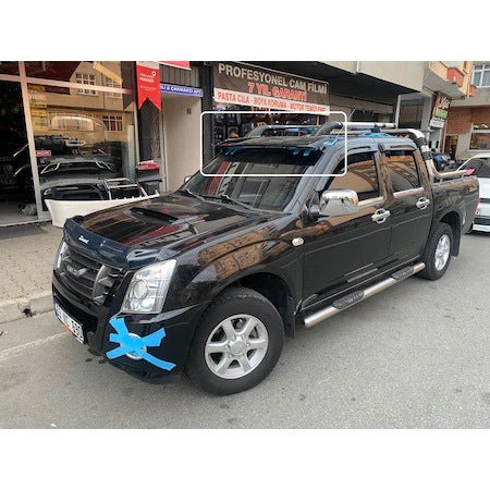 Windshield visor on frame V1 (black gloss, 5mm) for Isuzu D-Max 2011-2019 - image 1