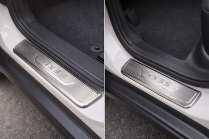 Door Sill Protectors Libao (4 pcs, Stainless Steel) for Hyundai IX-35 2010-2015 - image 1