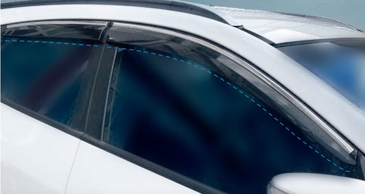 Window Deflectors with Chrome Trim (4 pcs, Sunplex Chrome) for Hyundai IX-35 2010-2015 - image 1