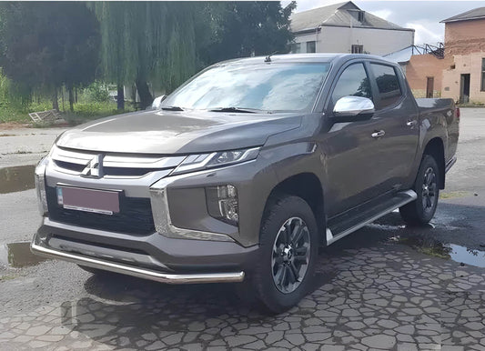 Front protection ST008 (stainless) for Mitsubishi L200 2015-2024 - Reelken Auto