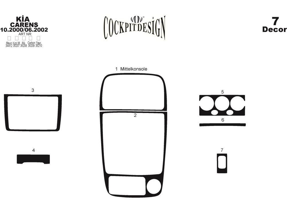 Dashboard Trim Covers (1999-2002) for Kia Carens 1999-2012 - image 1