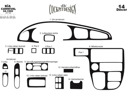 Dashboard Trim Covers for Kia Carnival 2002-2013 - image 3