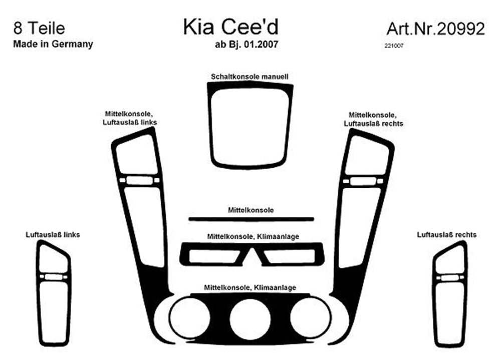 Dashboard Trim Covers (Meric) for Kia Ceed 2007-2012 - image 5