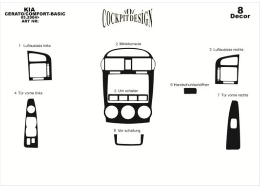 Dashboard Trim Covers for Kia Cerato 2 2010-2013 - image 1