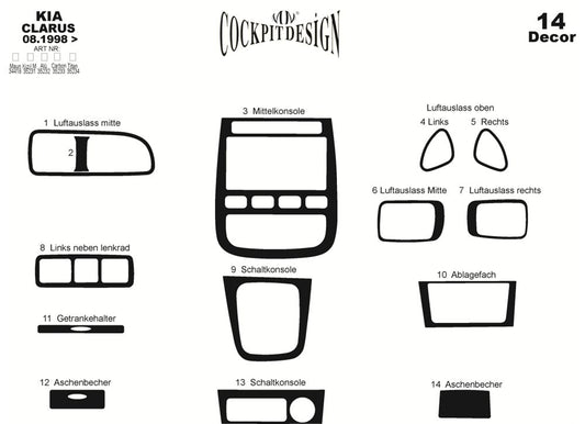 Dashboard Trim Covers for Kia Clarus 1996-2001 - image 1