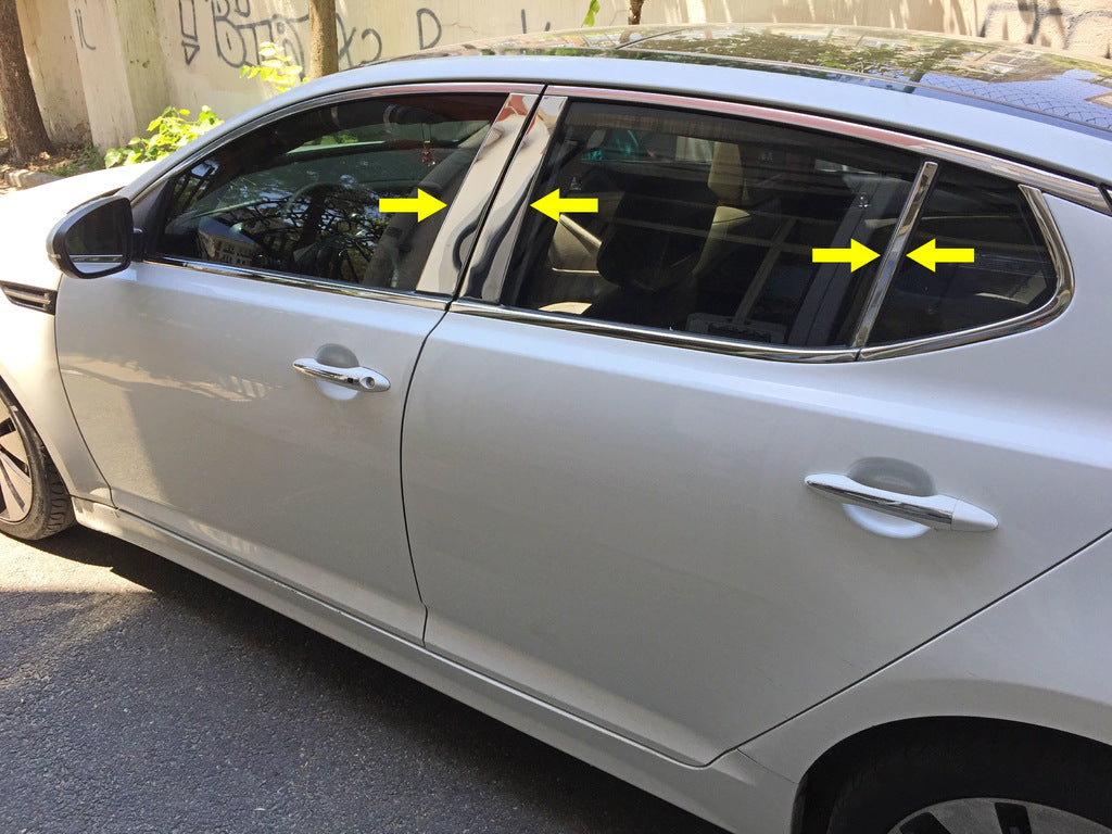 Stainless Steel Door Pillar Trim (6 pcs) for Kia Optima 2010-2016 - image 1