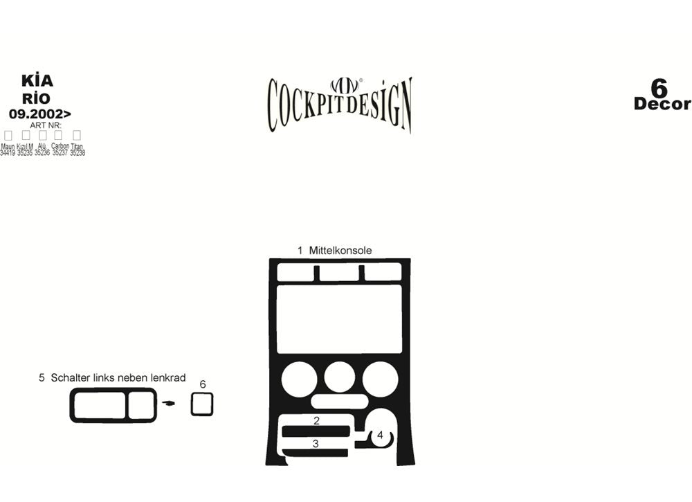 Dashboard Trim Covers (2002-2005) for Kia Rio 2000-2005 - image 3