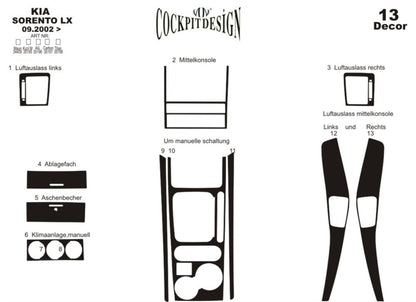Dashboard Trim Kit Version 1 (2003-2007) for Kia Sorento I BL 2002-2009 - image 4