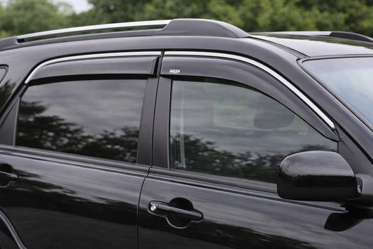 Window deflectors with chrome trim (4 pcs, Niken) for Kia Sportage 2004-2010 - image 1