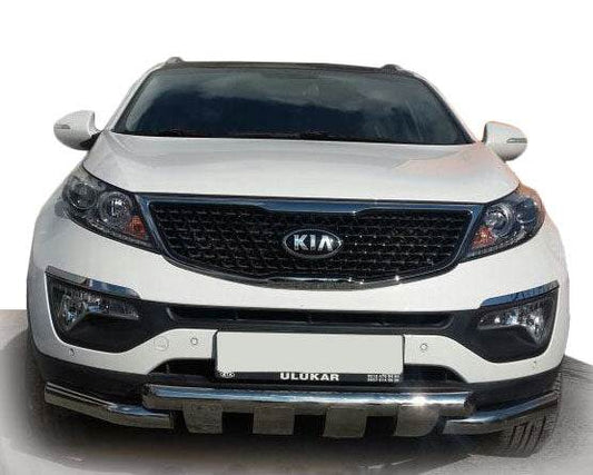 Front protection ST009-15 (2013-2015, stainless steel.) for Kia Sorento II XM 2009-2014 - Reelken Auto
