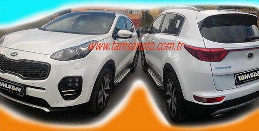 Lateral platforms Allmond Grey (2 pieces, aluminum) for Kia Sportage 2015-2021 - Reelken Auto