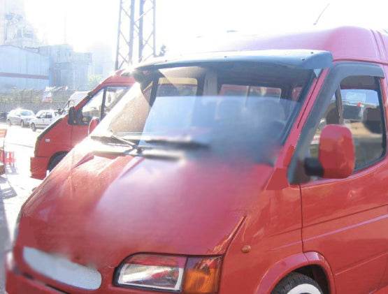 The visor on the windshield (gloss black, 5mm) for Ford Transit 1991-2000 - Reelken Auto