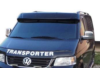 The visor on the windshield (gloss black, 5mm) for Volkswagen T5 Transporter 2003-2010 - Reelken Auto