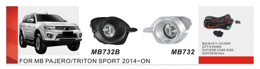 Fog lights 2015-2019 (2 pcs, halogen) for Mitsubishi Pajero Sport 2015↗ - Reelken Auto