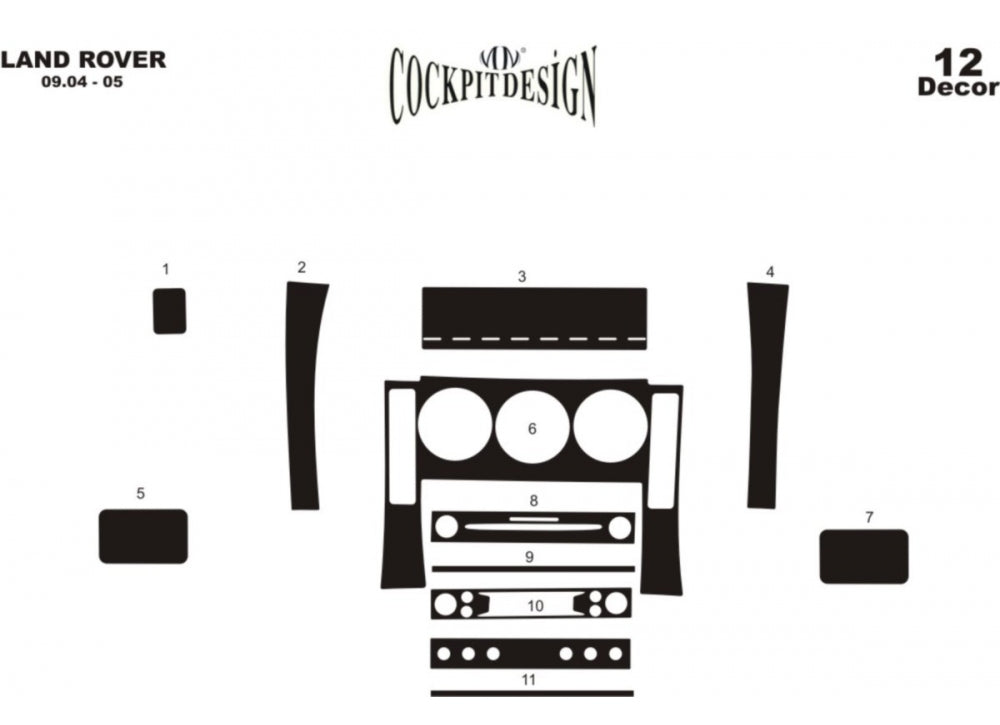 Dashboard Trim Kit (2004-2005, 12 pieces) for Land Rover Freelander I 1997-2006 - image 1