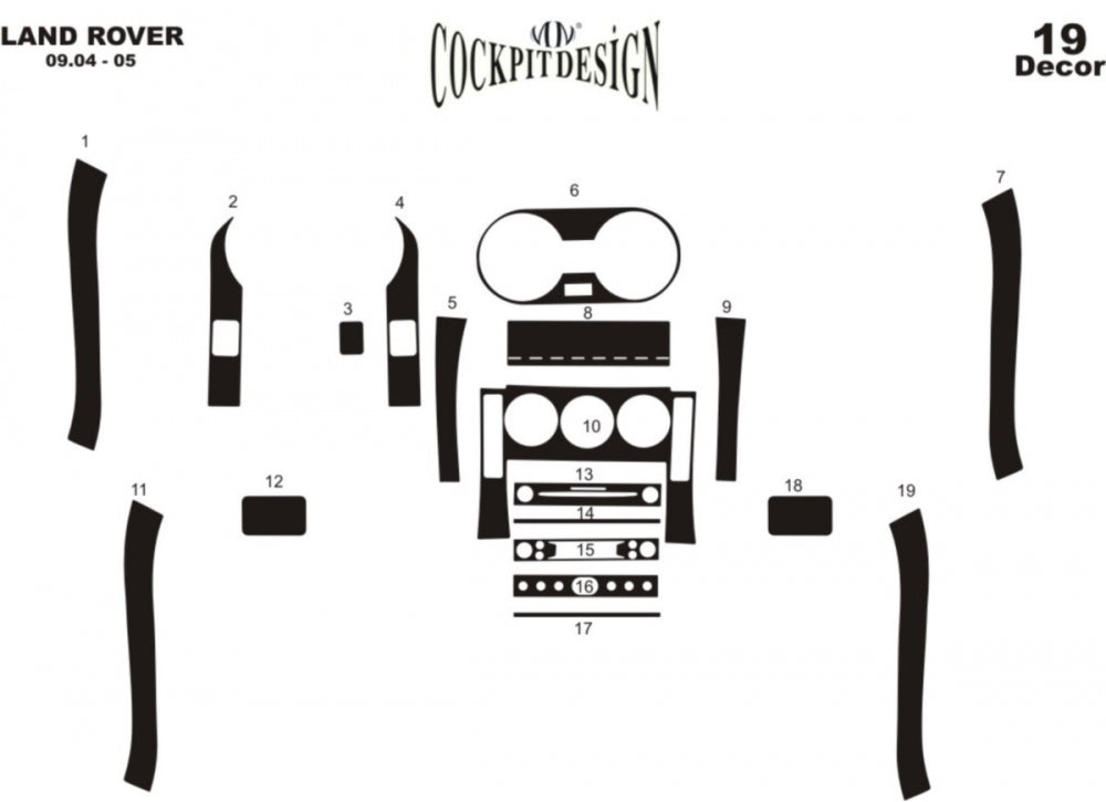 Dashboard Trim Kit (2004-2005, 19 pieces) for Land Rover Freelander I 1997-2006 - image 1