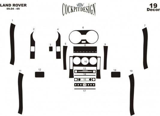 Dashboard Trim Kit (2004-2005, 19 pieces) for Land Rover Freelander I 1997-2006 - image 1