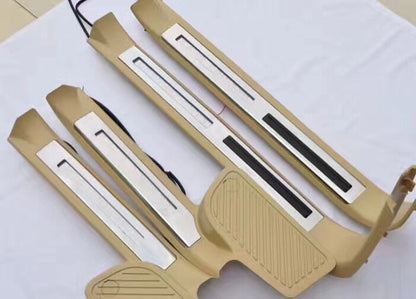 Plastic door sill plates with illumination (beige) for Toyota Land Cruiser 200 2007-2021 - image 2