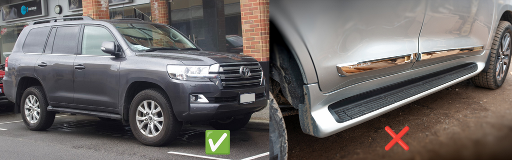 Front Mud Flaps (2 pcs, for side skirts without lighting) for Toyota Land Cruiser 200 2007-2021 - image 1