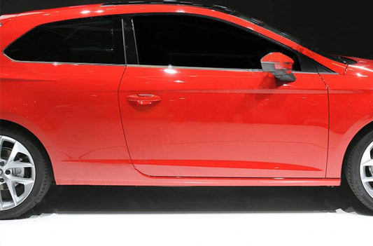 Molding the side windows (3 doors, 6 pcs, stainless steel) for Seat Leon 2013-2020 - Reelken Auto