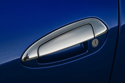 Chrome door handle covers with upper part (4-door, stainless steel) for Fiat Punto Grande/EVO 2006-2018 - image 1