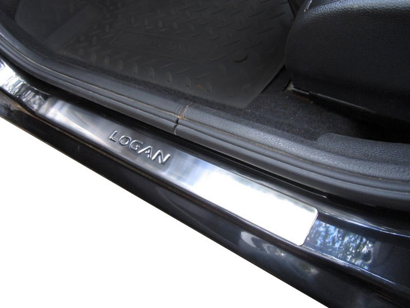 Door Sill Protectors OmsaLine (4 pcs, stainless steel) for Renault Logan I 2005-2008 - image 1