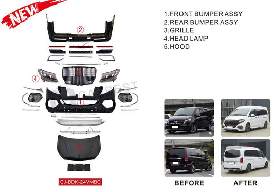 Body kit (Maybach Type-2024, with hood) for Mercedes Vito / V-class W447 2014↗ year - Reelken Auto