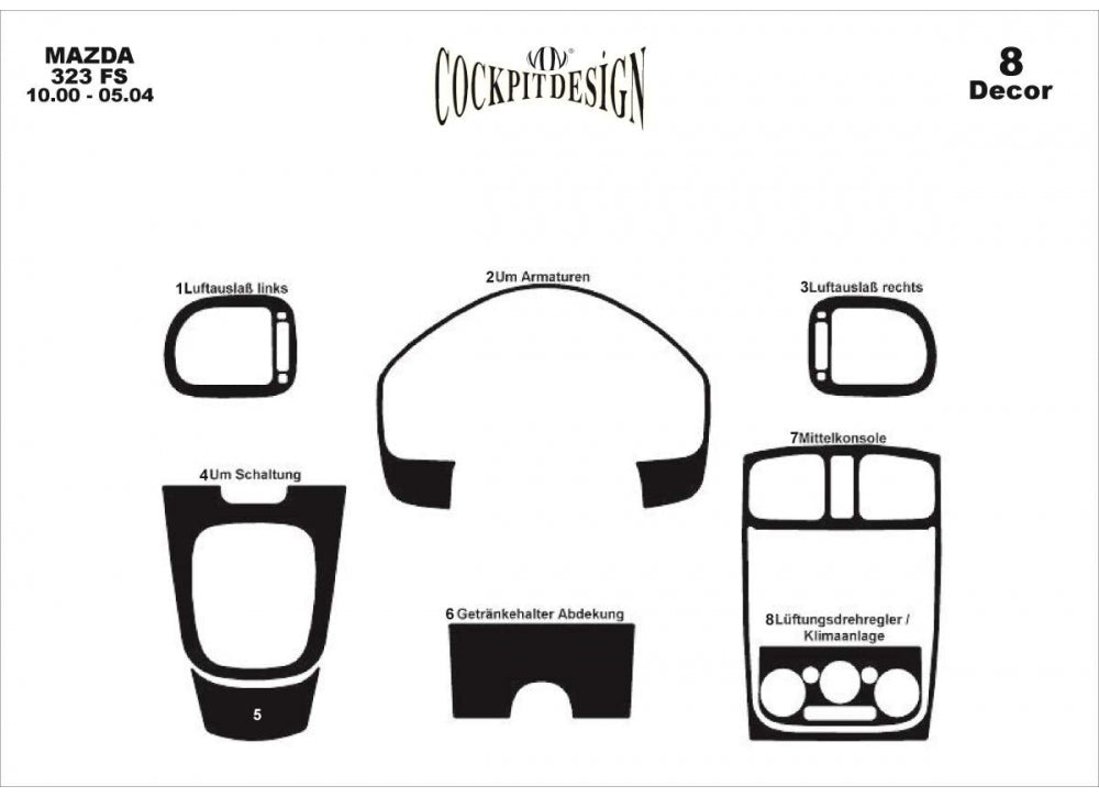 Dashboard Trim Covers (2000-2004) for Mazda 323 1977-2003 - image 2