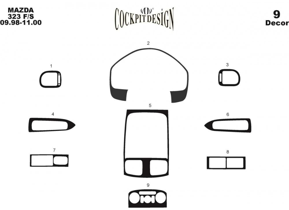 Dashboard Trim Covers (1998-2000) for Mazda 323 1977-2003 - image 1