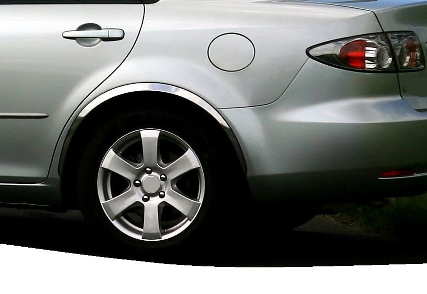 Fender flares (4 pcs, stainless steel) for Mazda 6 2003-2008 - image 1