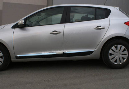 Molding door (HB, 4-piece, stainless steel) for Renault Megane III 2009-2016 - Reelken Auto