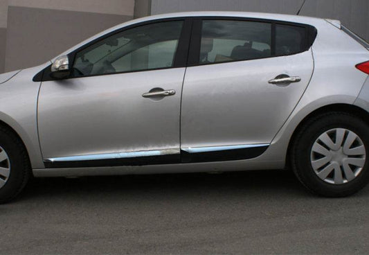 Molding door (HB, 4-piece, stainless steel) for Renault Megane III 2009-2016 - Reelken Auto