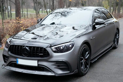 Front Bumper Lip Spoiler (for AMG-Line 2020-2023, Carbon) for Mercedes E-сlass W213 2016-2023 - image 3