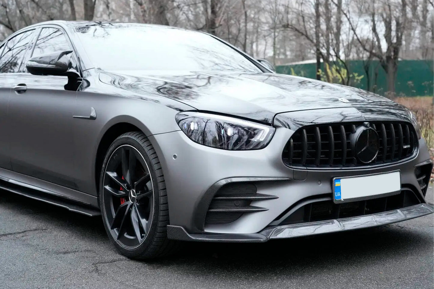 Front bumper extensions (for AMG-Line 2020+, Dry Carbon) for Mercedes E-сlass W213 2016-2023 - image 3