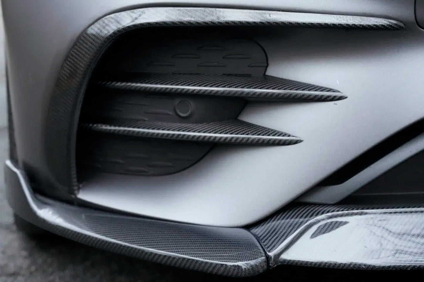 Front bumper extensions (for AMG-Line 2020+, Dry Carbon) for Mercedes E-сlass W213 2016-2023 - image 2