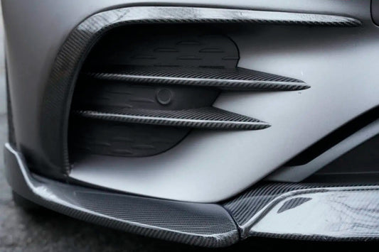 Front bumper extensions (for AMG-Line 2020+, Dry Carbon) for Mercedes E-сlass W213 2016-2023 - image 2