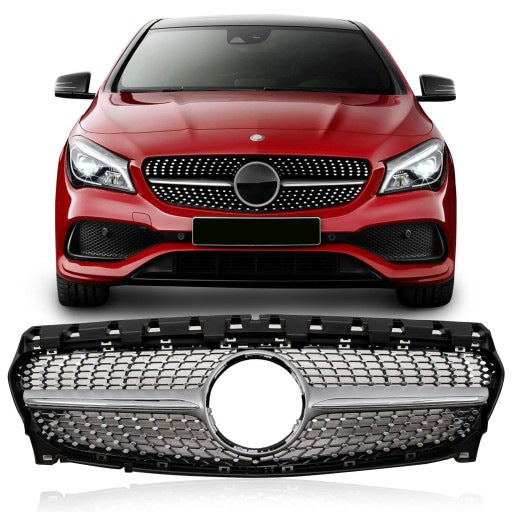 Front Grille (2017-2019, Diamond Silver) for Mercedes CLA C117 2013-2019 - image 1