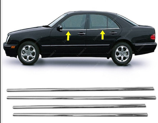 The lower border of glass (4 pieces, stainless steel) for Mercedes E-class W210 1995-2002 - image 1
