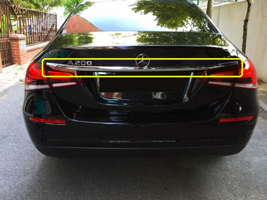 Bar above the number (stainless steel) for Mercedes A-class W177 2018↗ - Reelken Auto