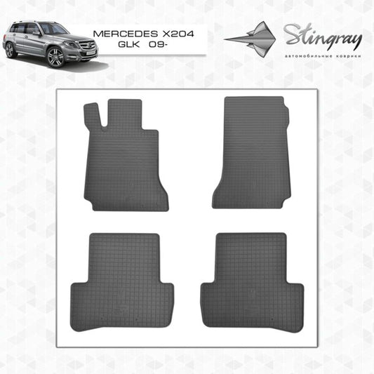 Rubber Floor Mats (4 pcs, Stingray Premium) for Mercedes C-class W204 2007-2015 - image 2