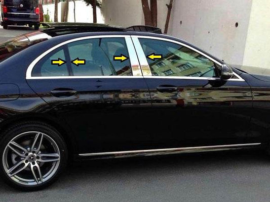 Overlays on the door posts (6 pcs., stainless steel) for Mercedes A-class W177 2018↗ - Reelken Auto