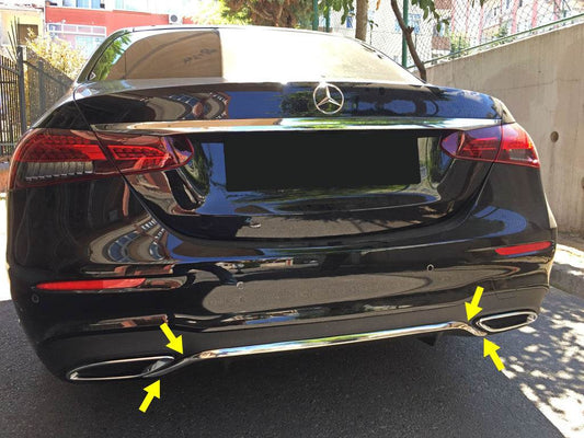 Chrome strip on the rear bumper 2020+ (stainless steel) for Mercedes E-class W213 2016-2023 - Reelken Auto