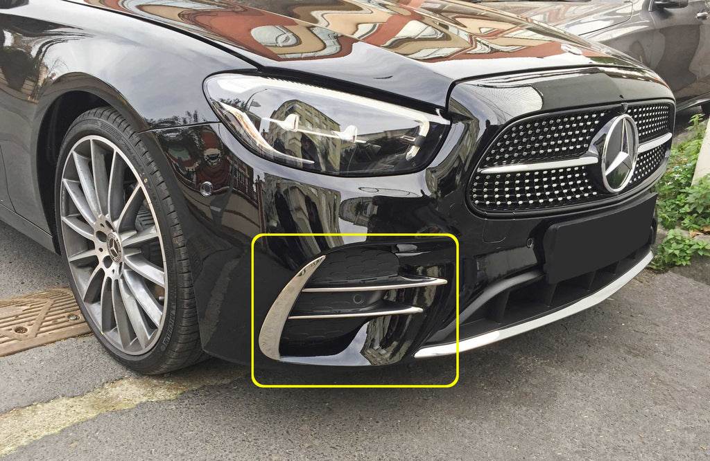 Side covers on the front bumper 2020+ (stainless steel) for Mercedes E-class W213 2016-2023 - Reelken Auto