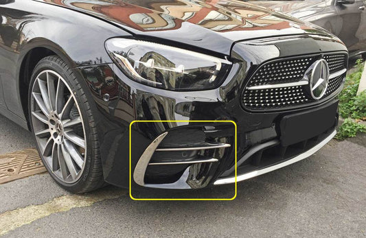Side covers on the front bumper 2020+ (stainless steel) for Mercedes E-class W213 2016-2023 - Reelken Auto